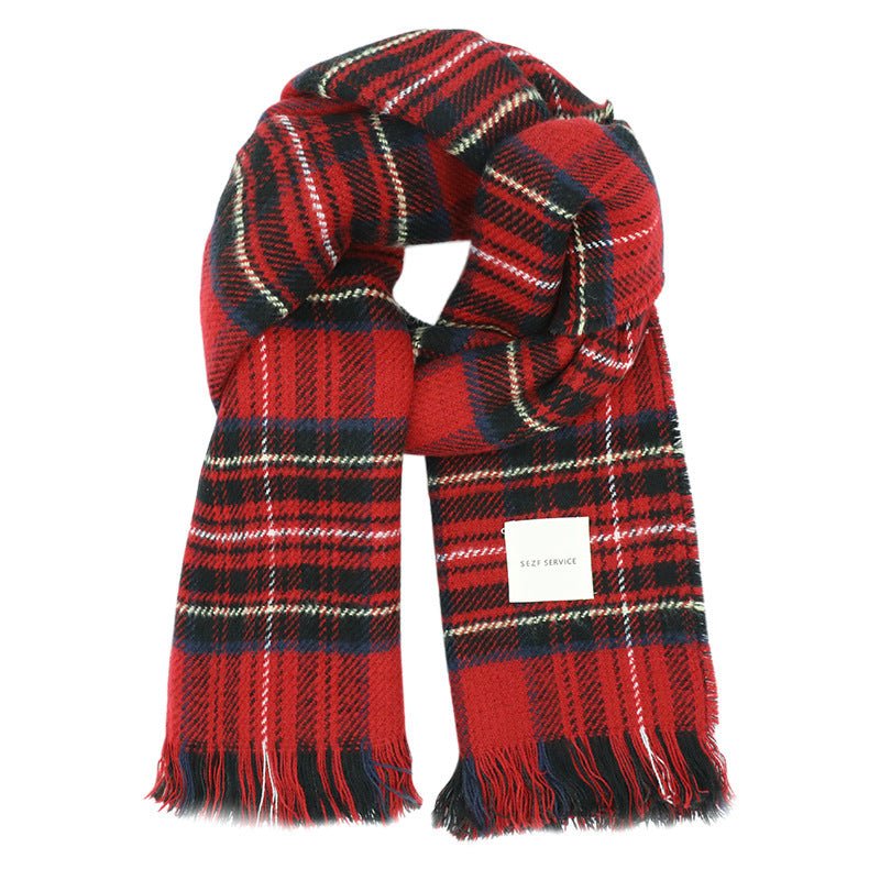 Women's Plaid Scarf Winter - Ze - Li