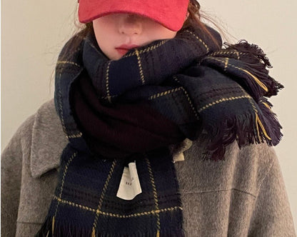 Women's Plaid Scarf Winter - Ze - Li