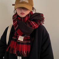 Women's Plaid Scarf Winter - Ze - Li