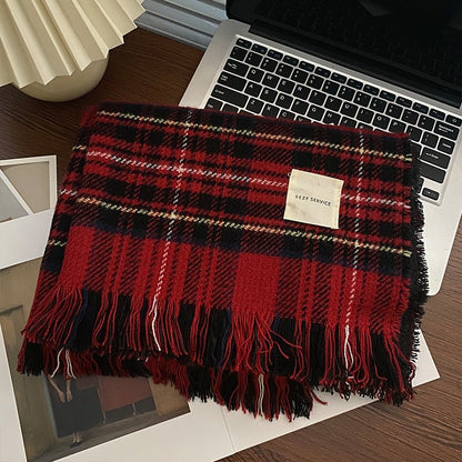 Women's Plaid Scarf Winter - Ze - Li